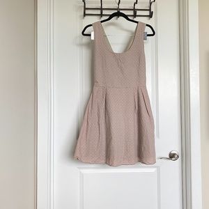 Very J Tan / Cream Polka dot Dress